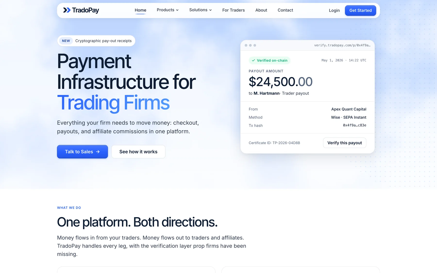 TradoPay website