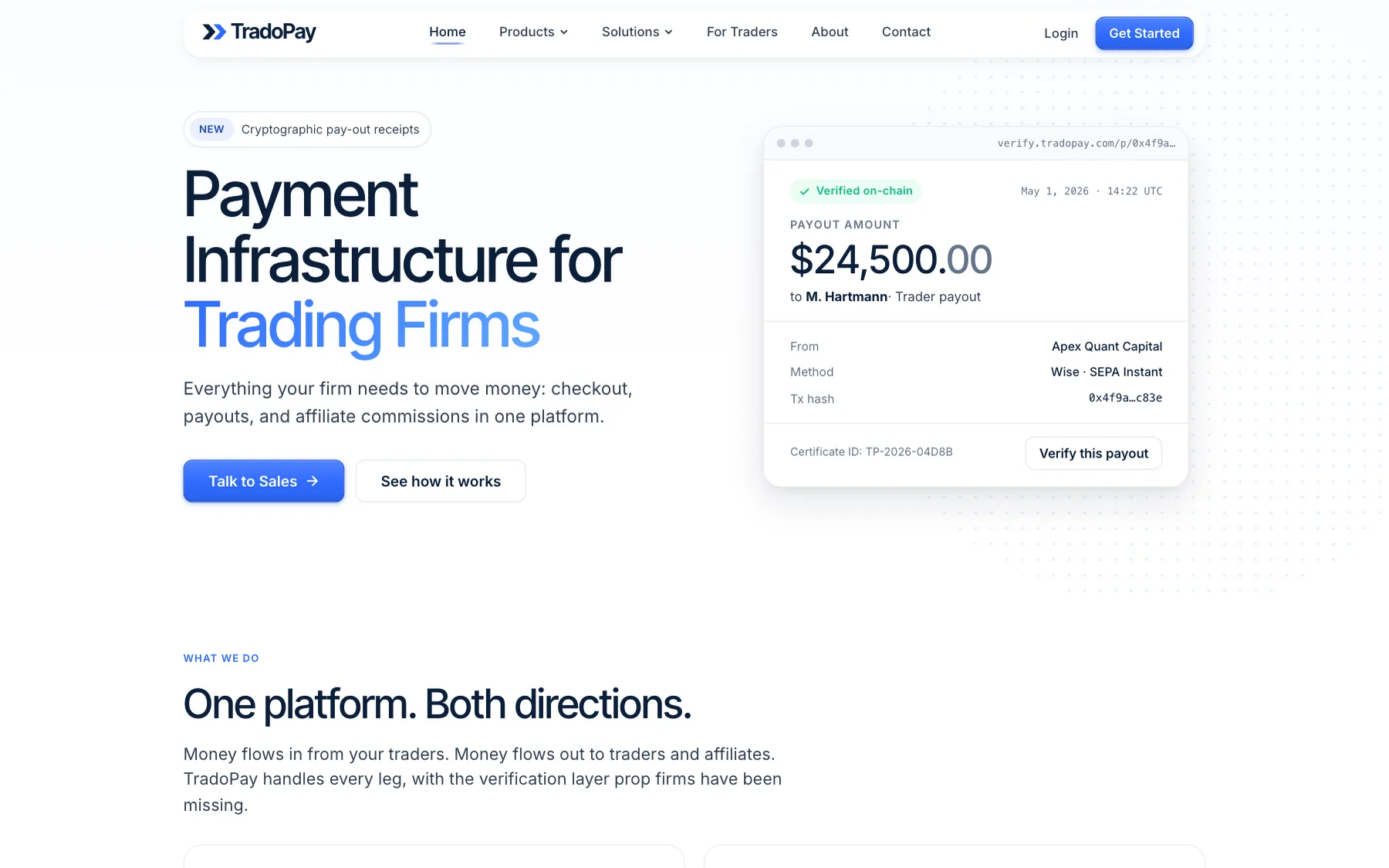 TradoPay website